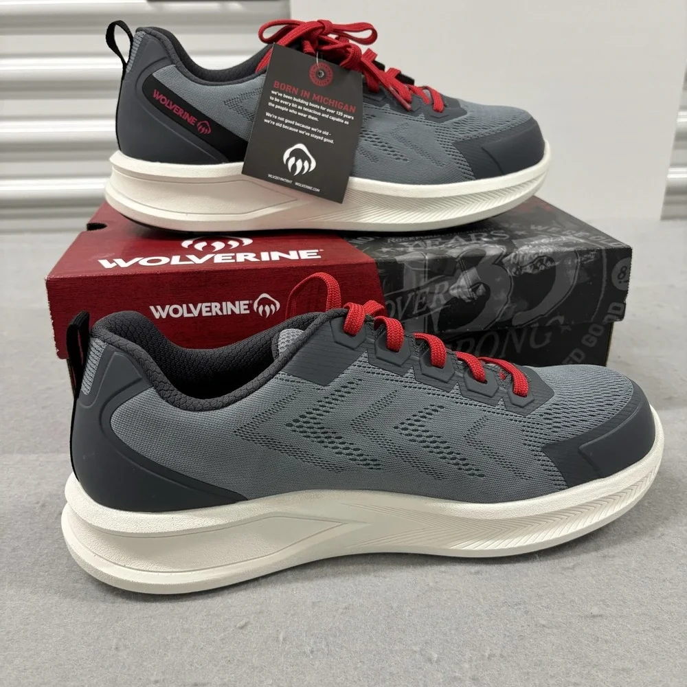 Wolverine Bolt Knit DSPRG Shoes Mens Size 11‎ EW Grey Red Work CarbonMAX Toe